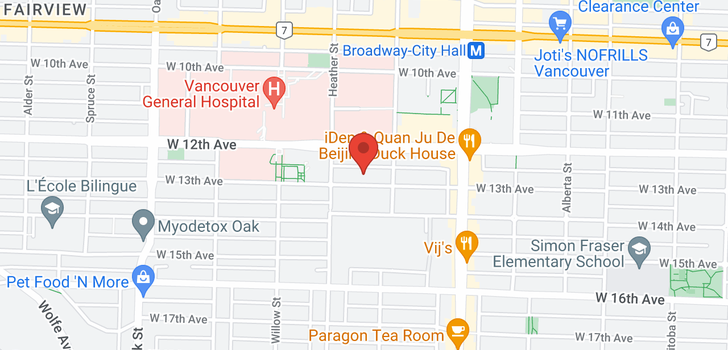 map of 309 655 W 13TH AVENUE